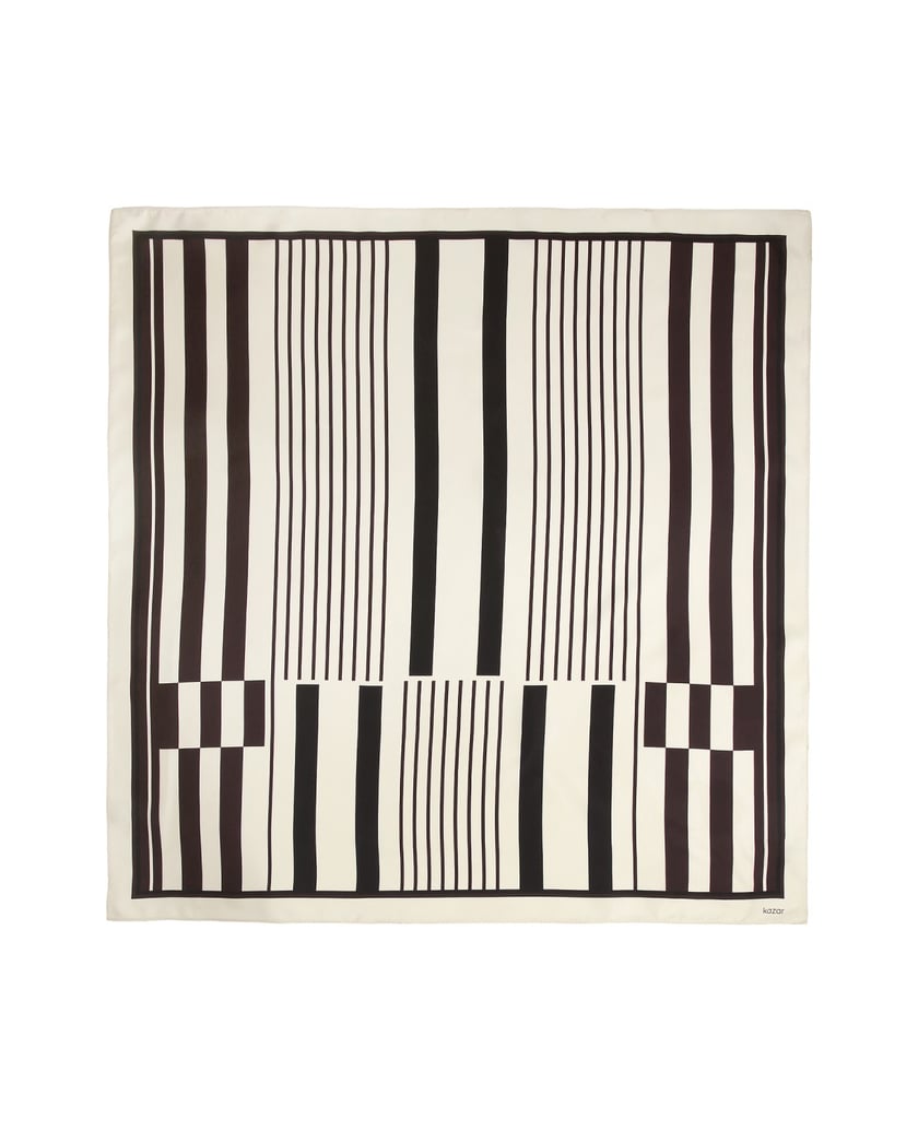Kazar-Cream-silk-scarves-with-graphic-stripes-bílá