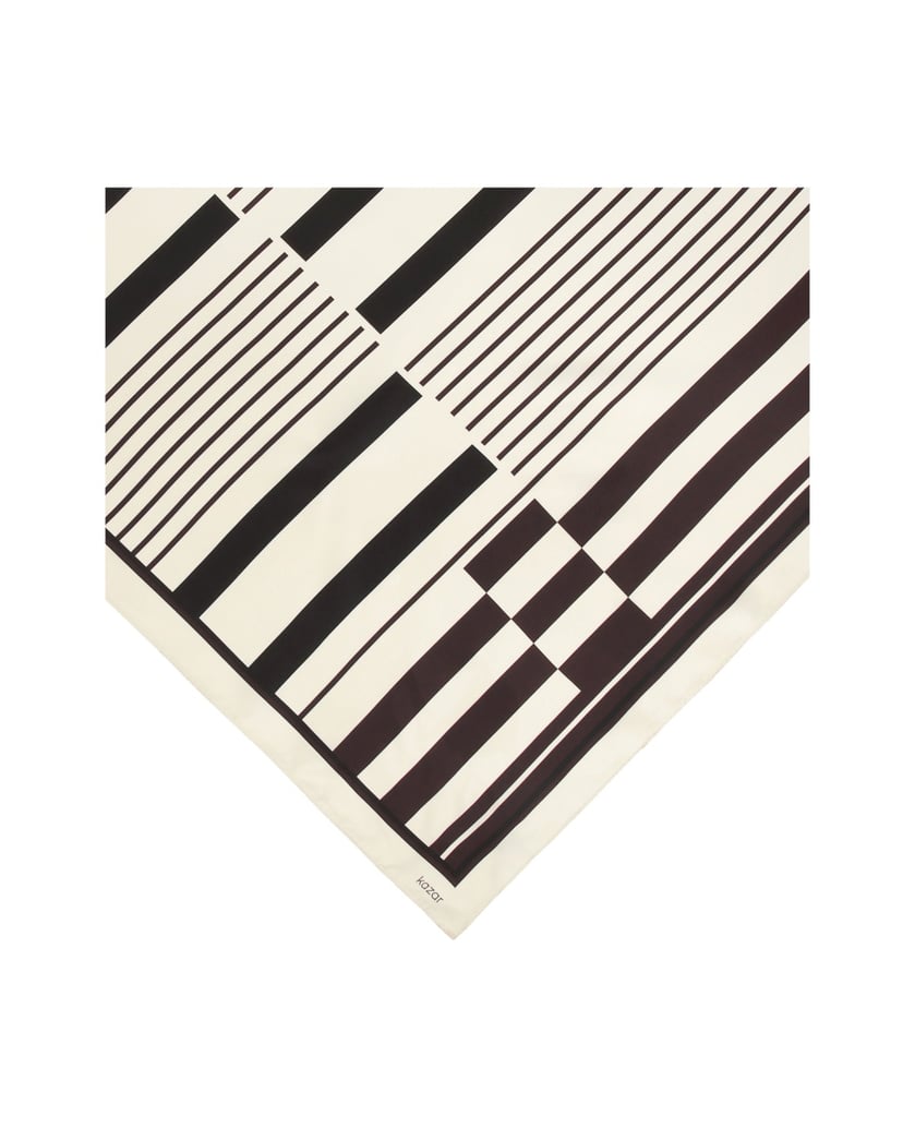 Kazar-Cream-silk-scarves-with-graphic-stripes-bílá