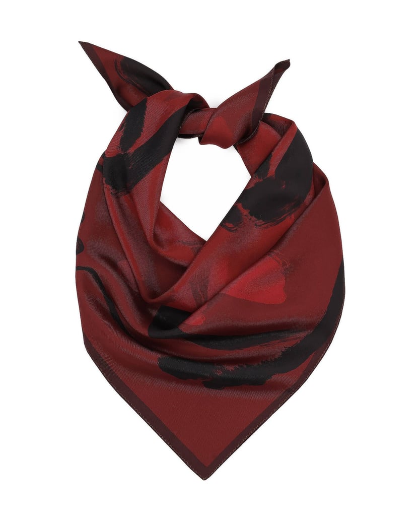 Kazar-Luxury-silk-scarf-with-a-floral-motif-červená