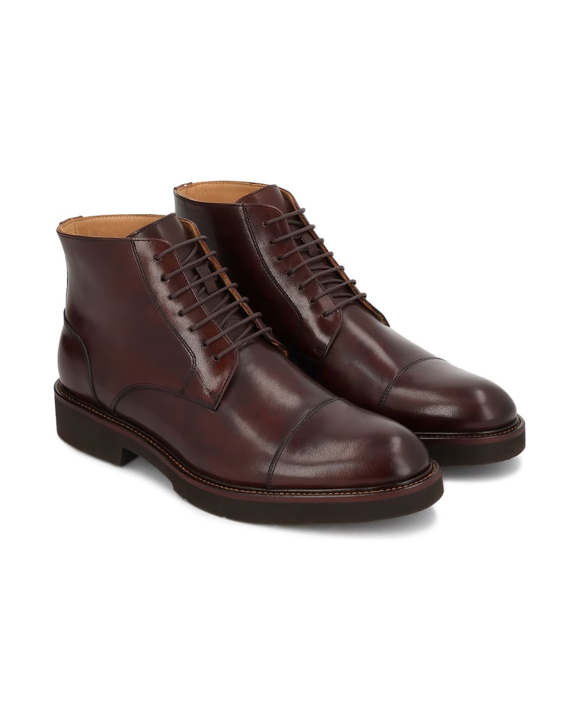 Kazar-Brown-derby-flat-ankle-boots-with-toe-cap-nose-hnedá