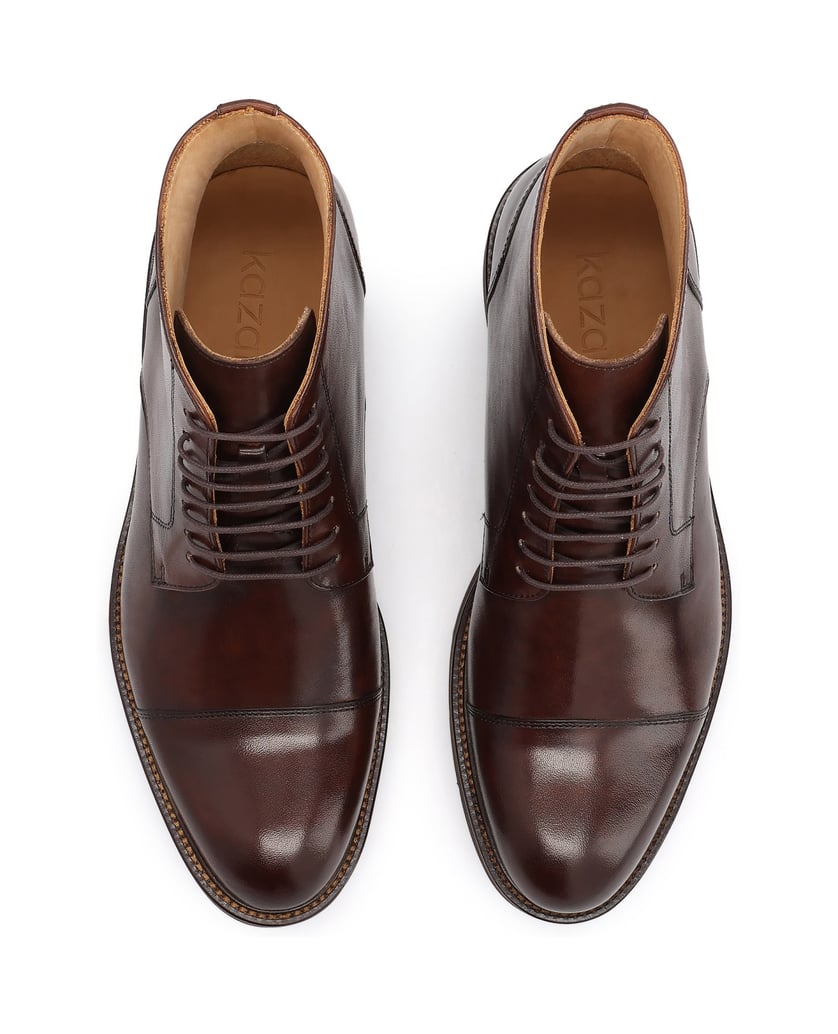 Kazar-Brown-derby-flat-ankle-boots-with-toe-cap-nose-hnedá