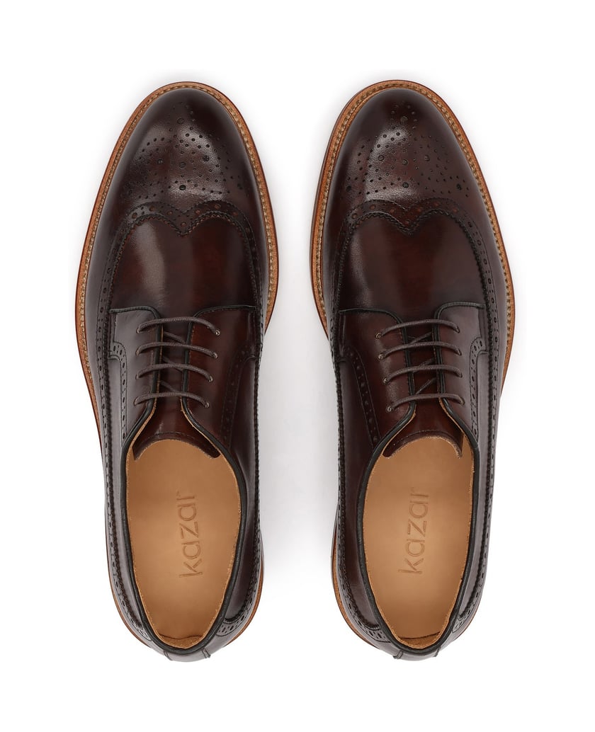 Kazar-Brown-derby-brogues-in-genuine-leather-hnedá