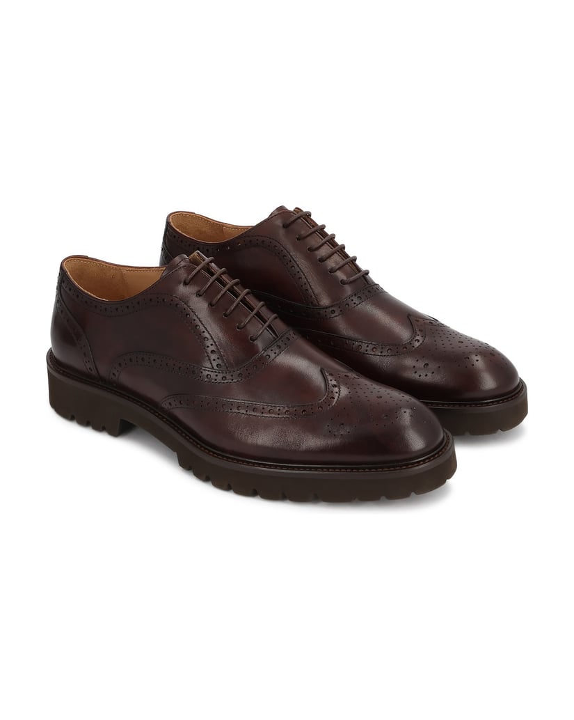 Kazar-Leather-shoes-with-openwork-embellishment-hnědá