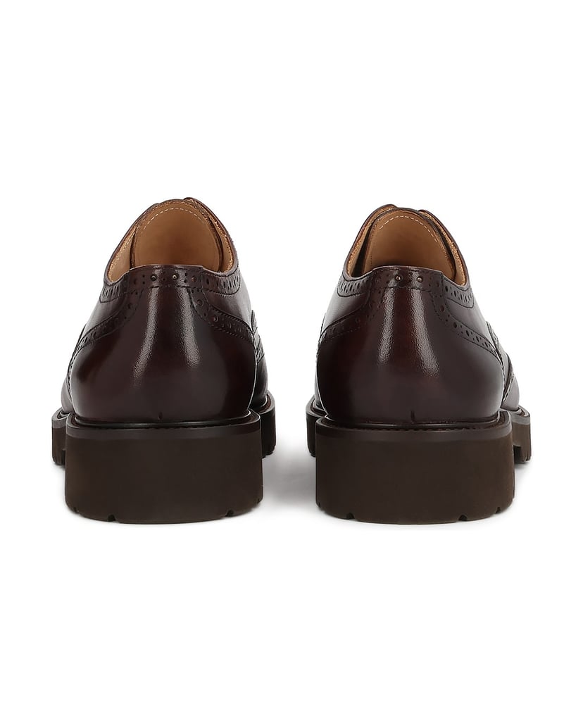 Kazar-Leather-shoes-with-openwork-embellishment-hnědá