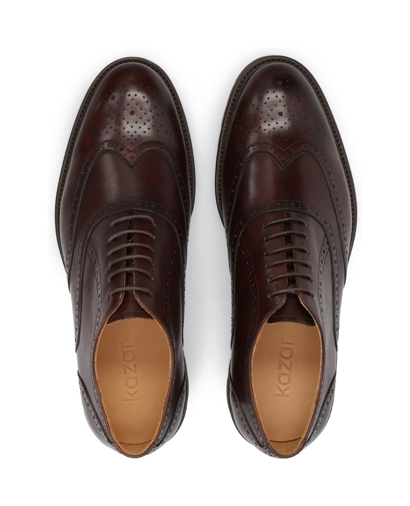 Kazar-Leather-shoes-with-openwork-embellishment-hnědá