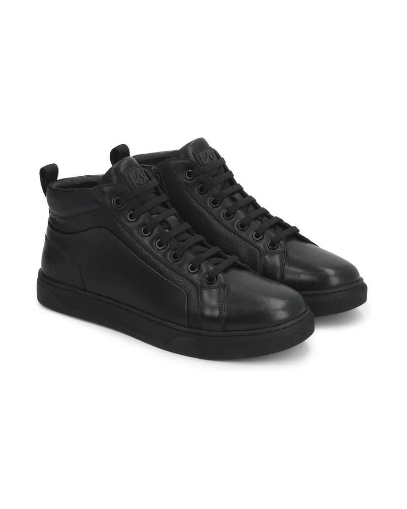 Kazar-Black-leather-sneakers-with-high-upper-čierna