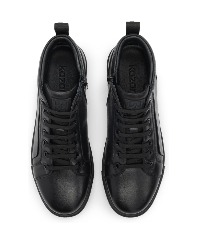 Kazar-Black-leather-sneakers-with-high-upper-čierna