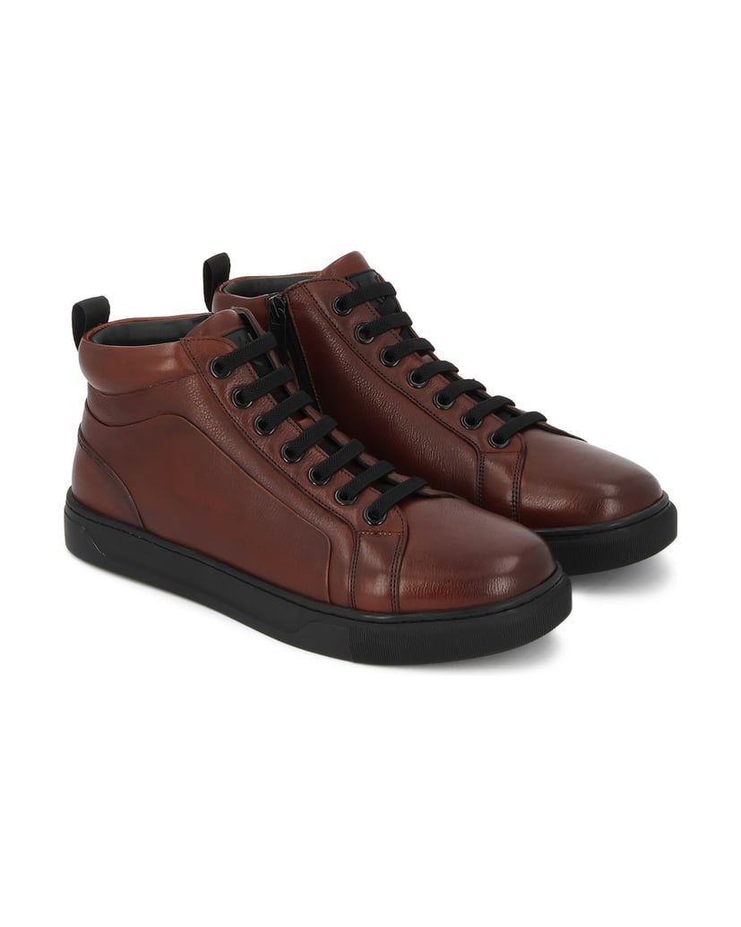 Kazar-Brown-leather-men's-sneakers-with-high-upper-hnedá
