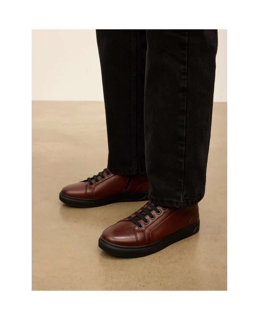 Kazar-Brown-leather-men's-sneakers-with-high-upper-hnedá