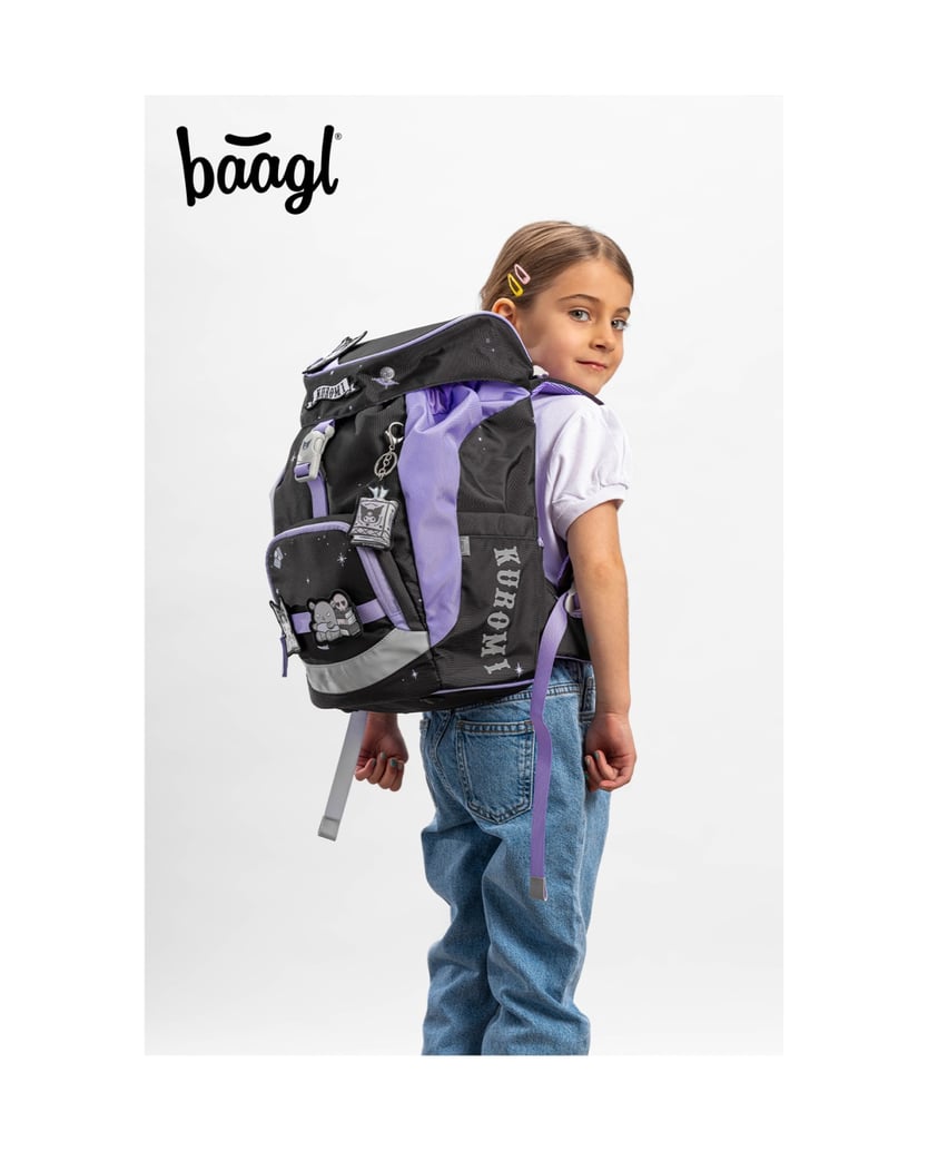 Baagl-Schulrucksack-Set-Airy-Kuromi-Fortune-Dream-3tlg:-Schulrucksack,-Federmäppchen,-Turnbeutel-schwarz