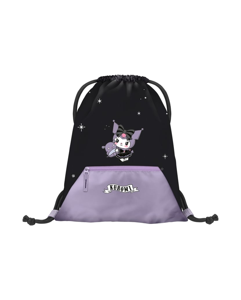 Baagl-Schulrucksack-Set-Airy-Kuromi-Fortune-Dream-5tlg:-Schulrucksack,-Federmäppchen,-Turnbeutel,-Schürze,-Brustbeutel-schwarz