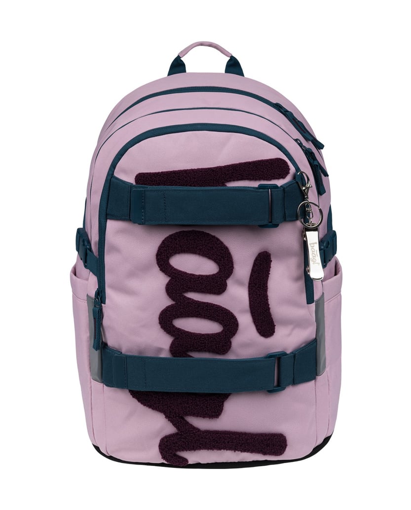 Baagl-Schulrucksack-Set-Skate-Rose-5tlg.:-Schulrucksack,-Federmäppchen,-Sporttasche,-Bauchtasche,-Laptophülle-rosa