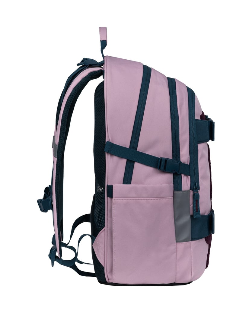 Baagl-Schulrucksack-Set-Skate-Rose-5tlg.:-Schulrucksack,-Federmäppchen,-Sporttasche,-Bauchtasche,-Laptophülle-rosa