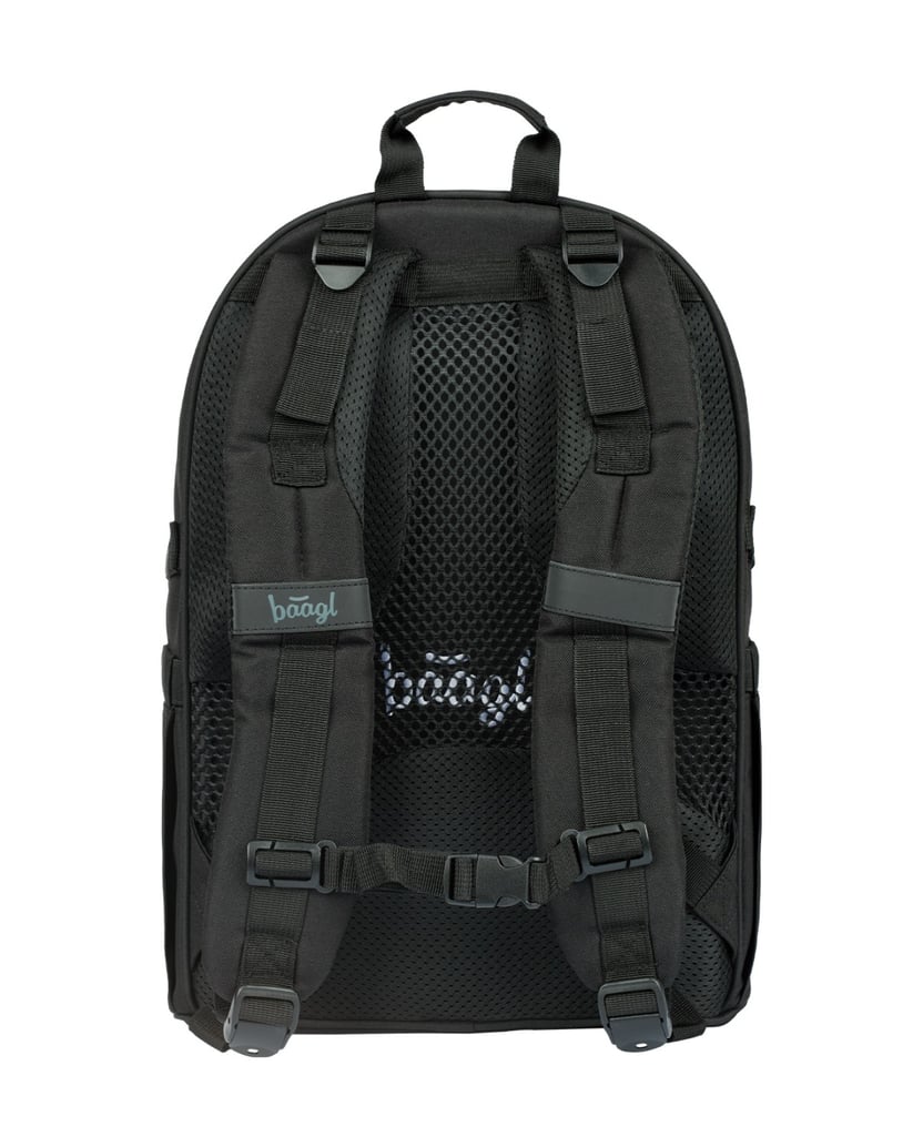 Baagl-Schulrucksack-Set-Skate-Darkness-5tlg.:-Schulrucksack,-Federmäppchen,-Turnbeutel,-Bauchtasche,-Laptophülle-schwarz