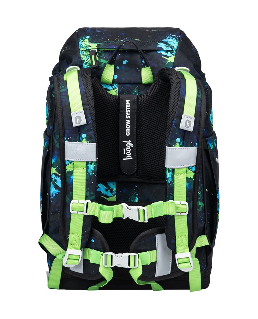 Baagl-Schulrucksack-Set-Airy-Plus-Fußball-5tlg.:-Schulrucksack,-Federmäppchen,-Turnbeutel,-Schürze,-Brustbeutel-blau