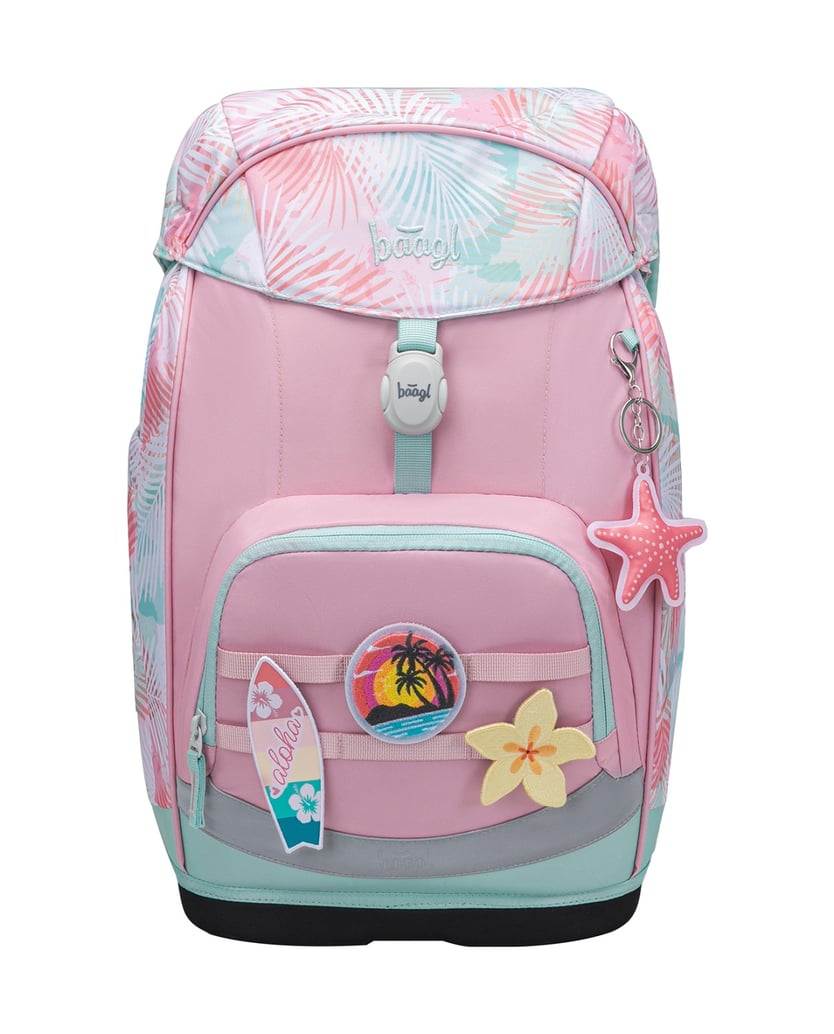 Baagl-Schulrucksack-Set-Airy-Plus-Sunset-5tlg.:-Schulrucksack,-Federmäppchen,-Turnbeutel,-Schürze,-Brustbeutel-rosa