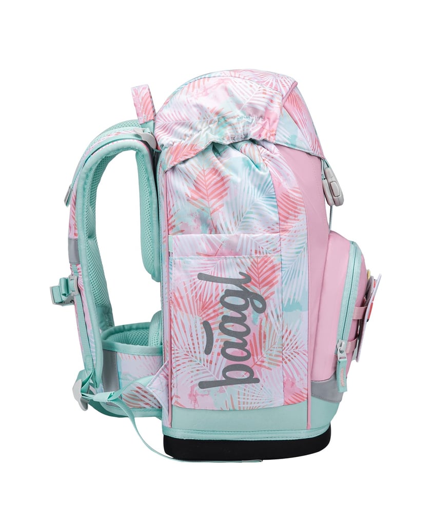 Baagl-Schulrucksack-Set-Airy-Plus-Sunset-5tlg.:-Schulrucksack,-Federmäppchen,-Turnbeutel,-Schürze,-Brustbeutel-rosa