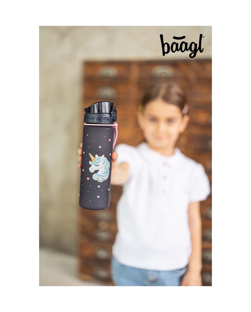 Baagl-Trinkflasche-Tritan-Unicorn-Gold-500-ml-blau