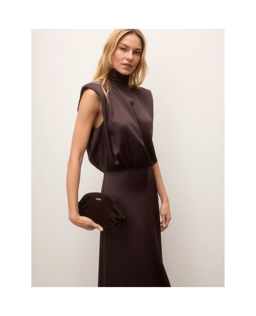 Kazar-Dark-brown-suede-clutch-with-detachable-chain-tmavá-hnedá