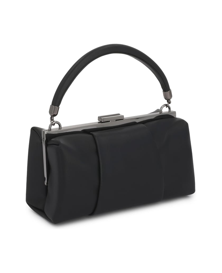 Kazar-Black-leather-clutches-with-metal-frame-and-handle-čierna