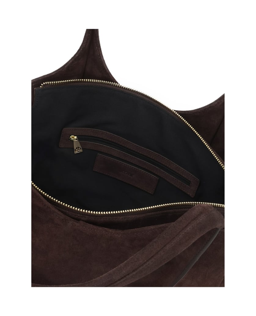 Kazar-Dark-brown-suede-shopper-with-side-pockets-tmavá-hnedá