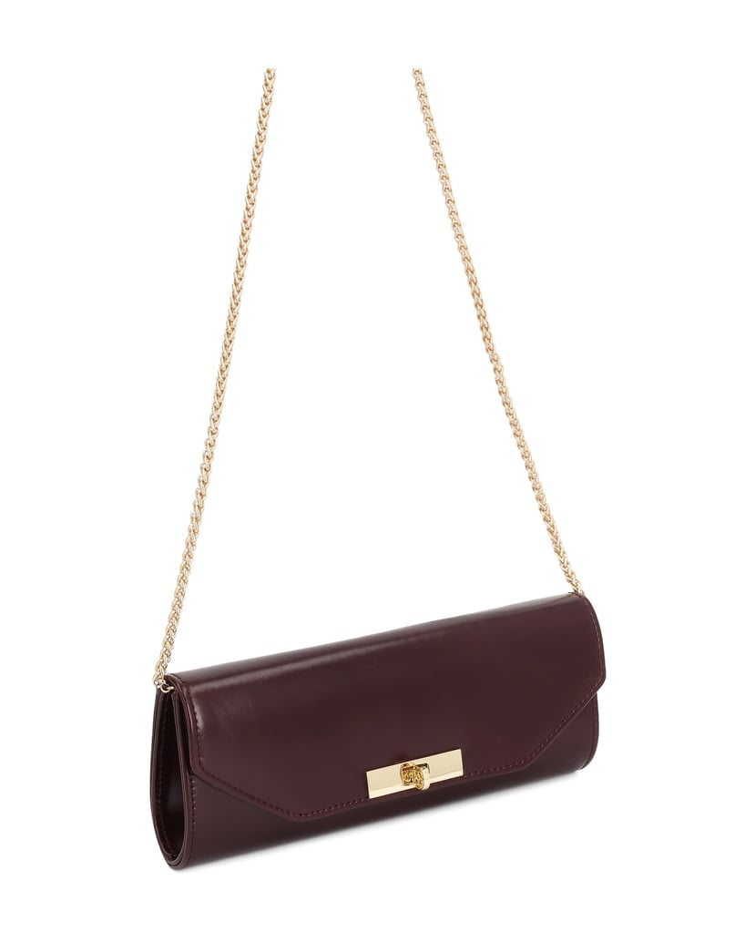 Kazar-Maroon-leather-clutches-with-detachable-chain-červená
