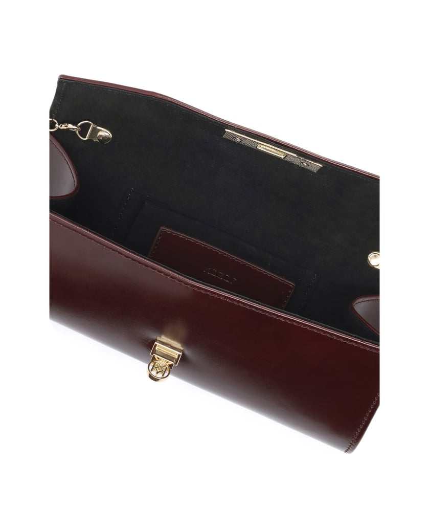 Kazar-Maroon-leather-clutches-with-detachable-chain-červená