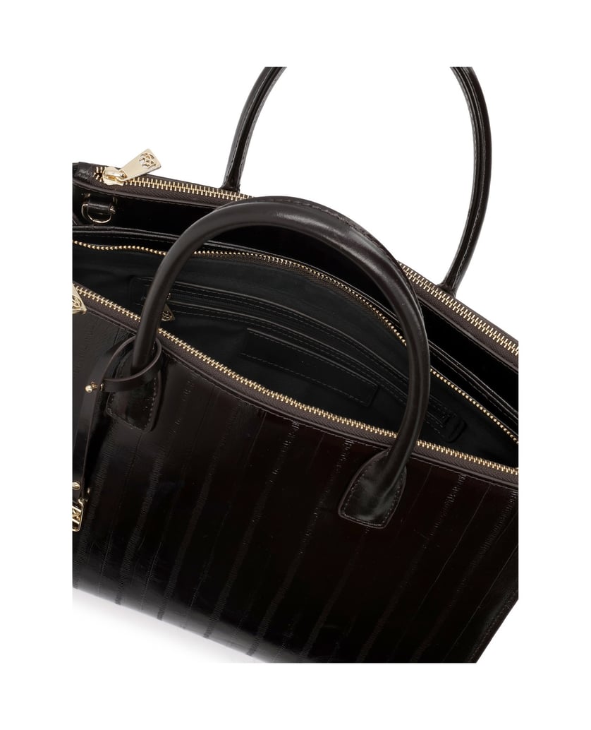Kazar-Elegant-women's-embossed-leather-bag-tmavá-hnedá