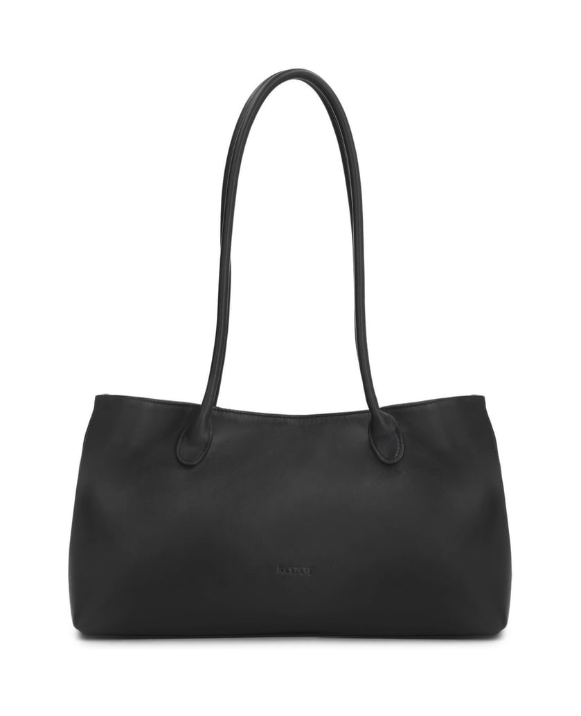 Kazar-Black-leather-bag-with-long-handles-čierna