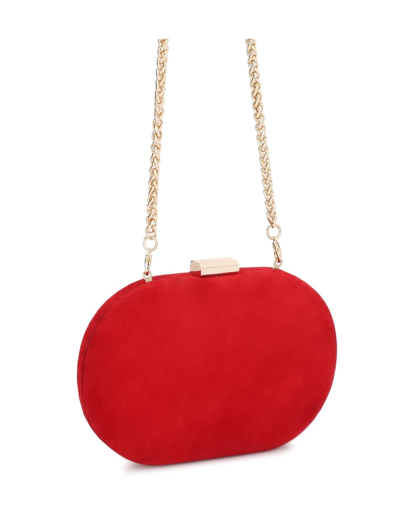Kazar-Evening-clutch-in-red-suede-červená
