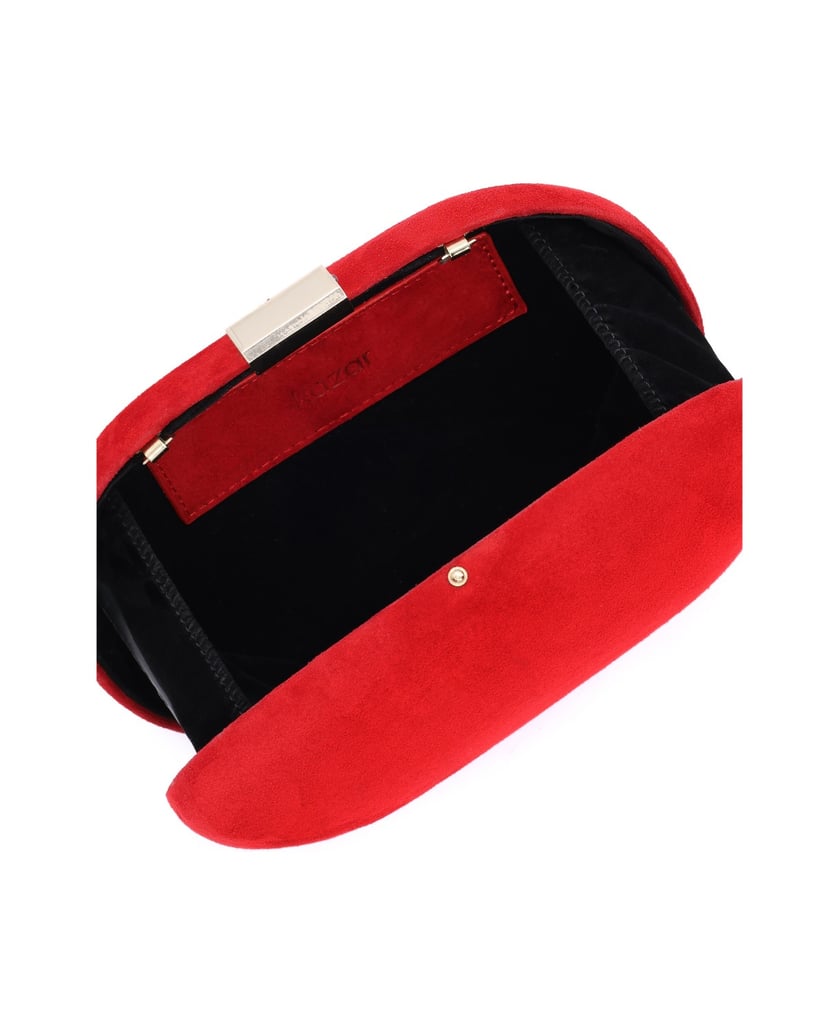 Kazar-Evening-clutch-in-red-suede-červená