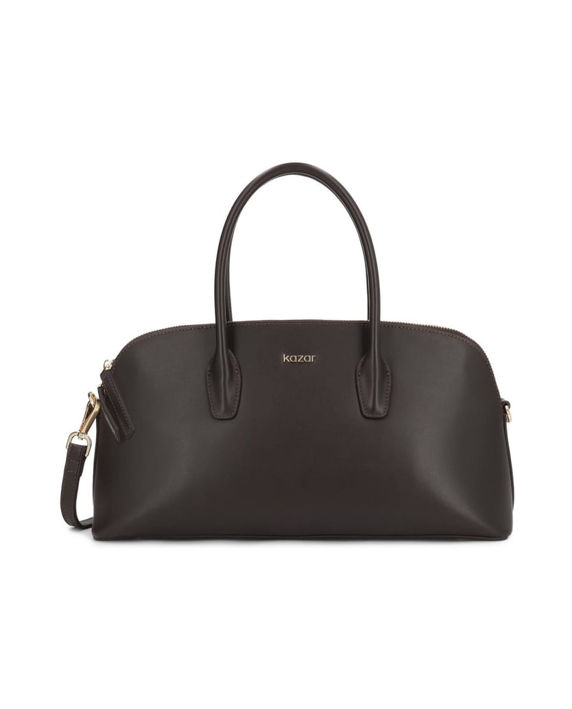 Kazar-Leather-bags-with-rounded-lines-and-gold-logo-tmavá-hnedá