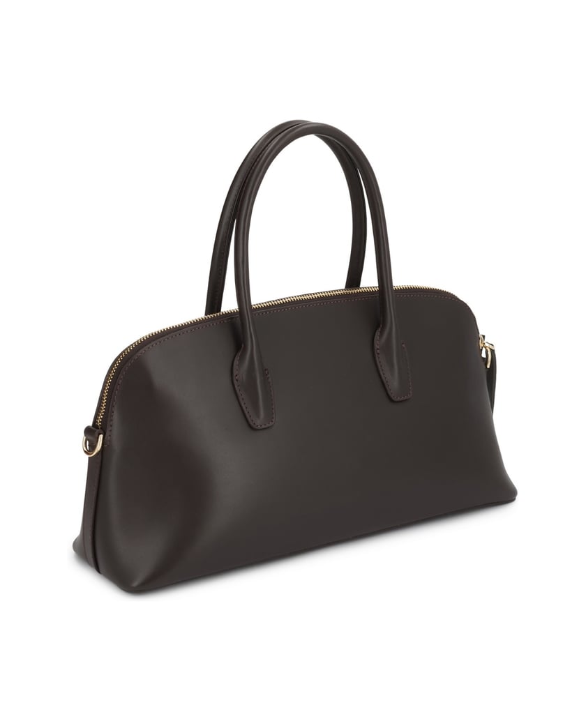 Kazar-Leather-bags-with-rounded-lines-and-gold-logo-tmavá-hnedá