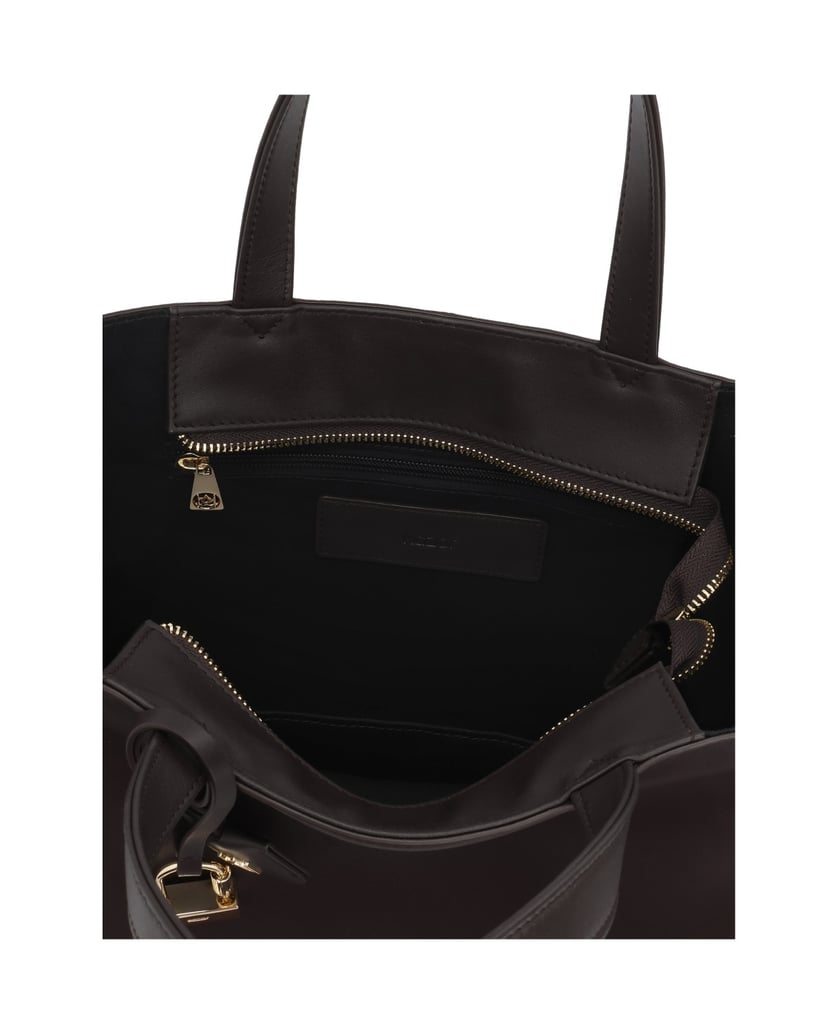 Kazar-Geometric-leather-women's-bag-tmavá-hnedá