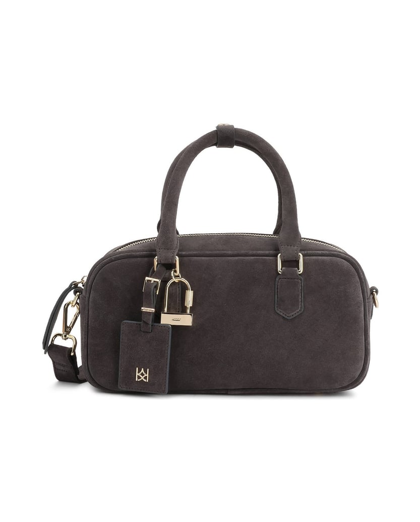 Kazar-Grey-suede-bags-with-elegant-detailing-šedá