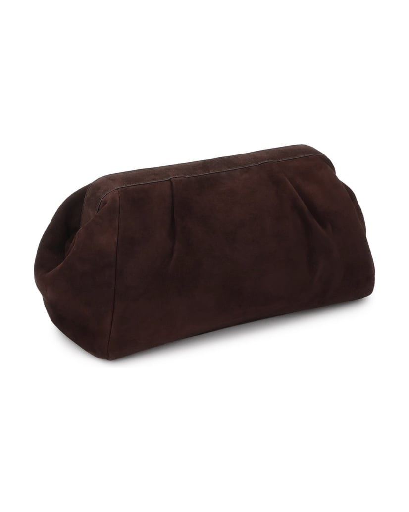 Kazar-Brown-suede-pouch-bag-tmavá-hnedá