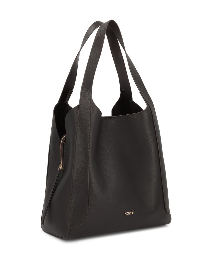 Kazar-Large-dark-brown-leather-shopper-tmavě-hnědá