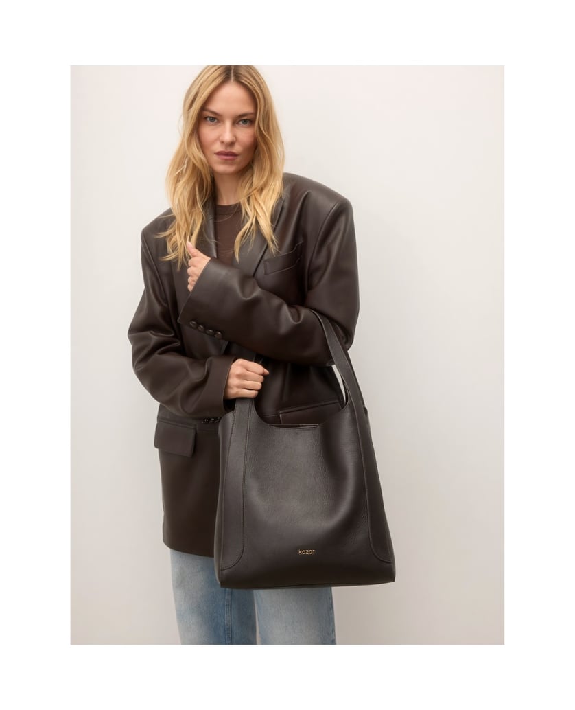 Kazar-Large-dark-brown-leather-shopper-tmavě-hnědá