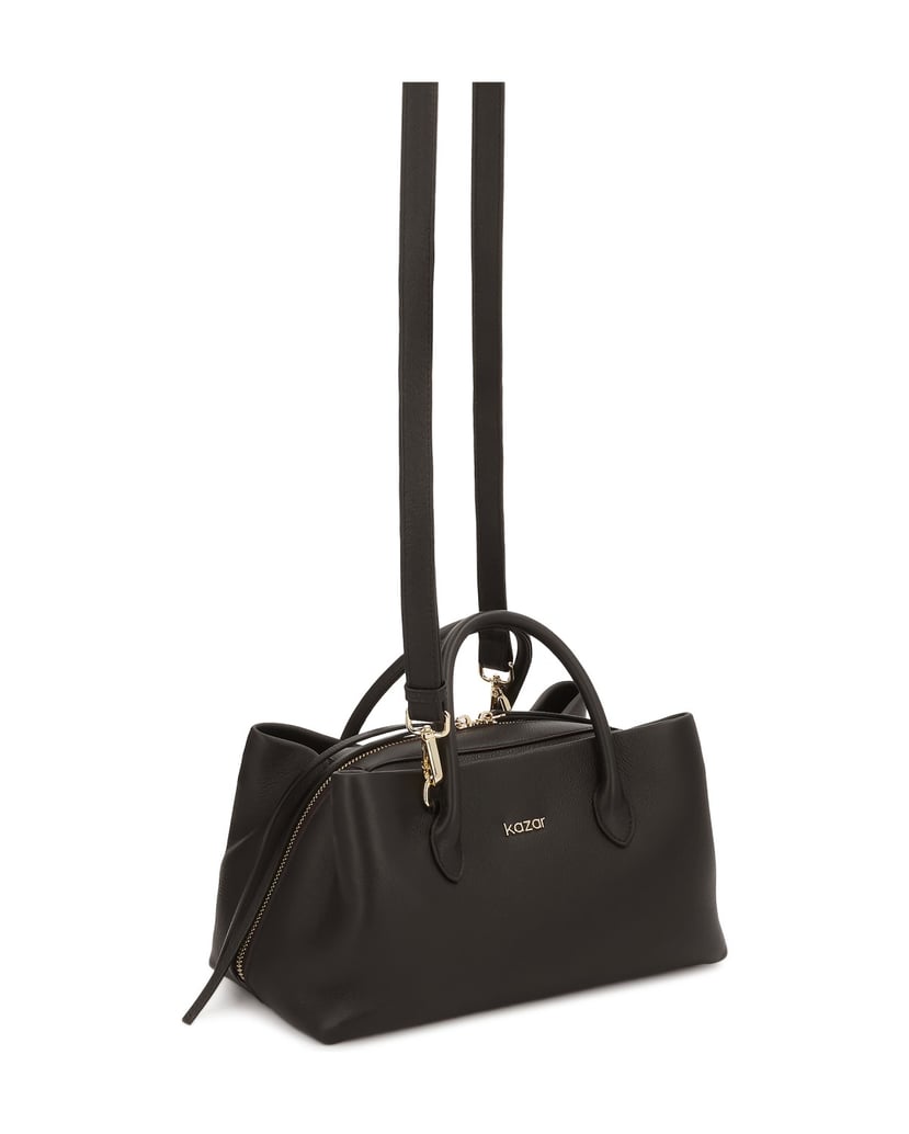 Kazar-Dark-brown-leather-bag-with-sculptural-lines-tmavě-hnědá