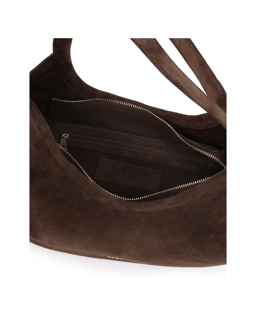 Kazar-Suede-handbag-with-adjustable-handles-on-the-arm-hnedá