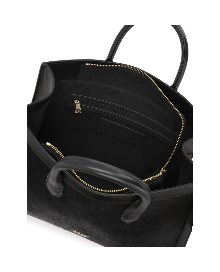 Kazar-Large-black-hair-on-leather-bags-černá
