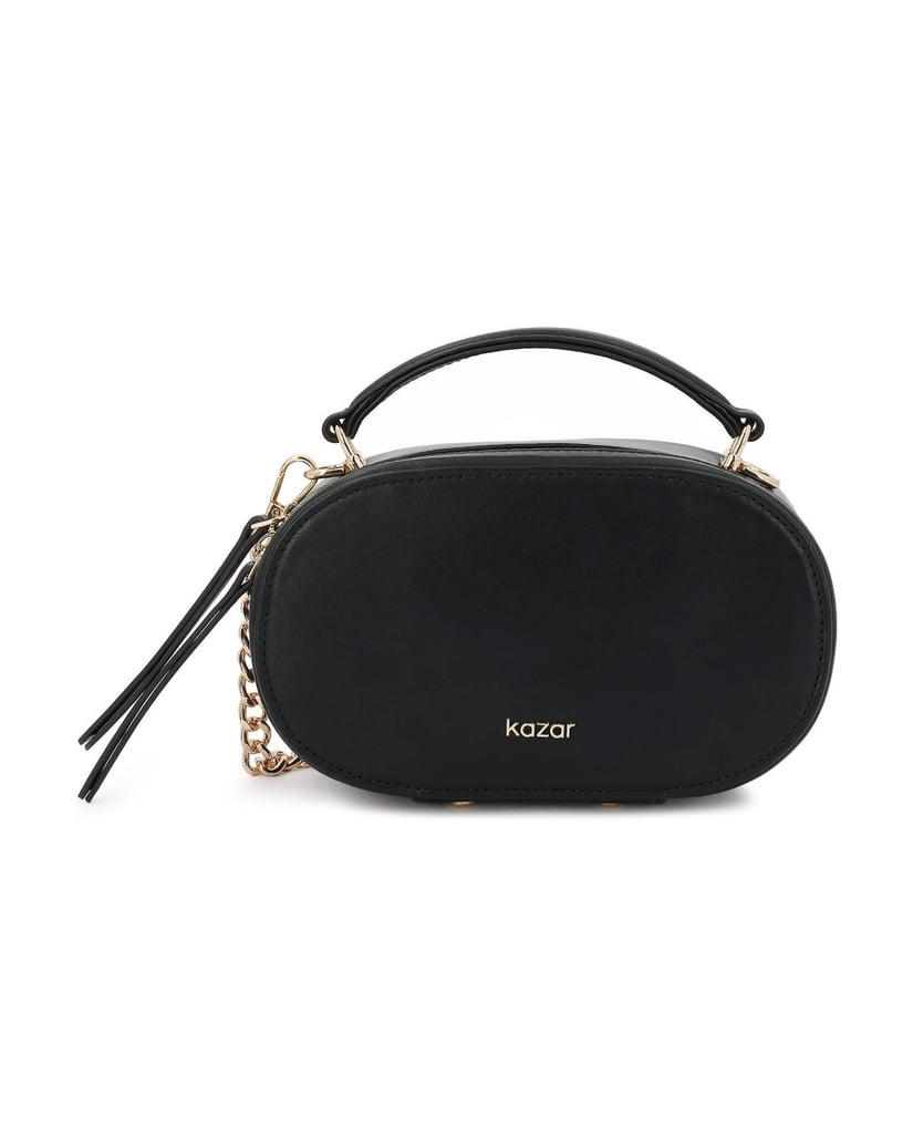 Kazar-Black-oval-bag-with-strap-and-handle-čierna