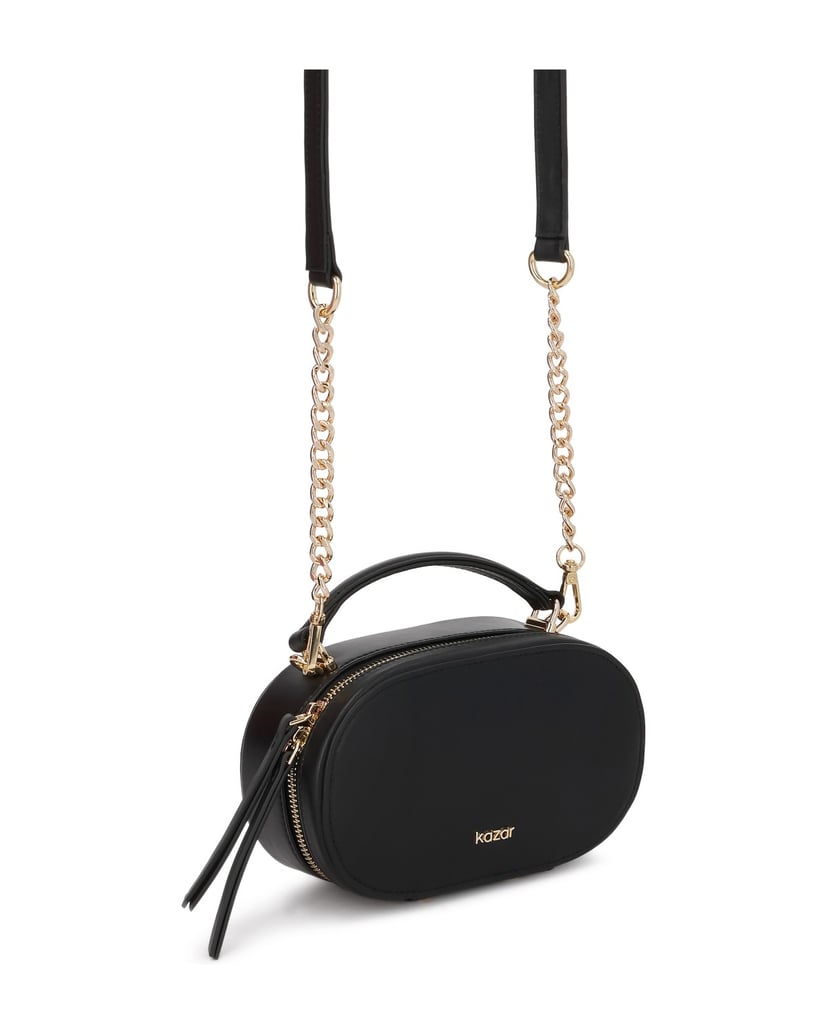 Kazar-Black-oval-bag-with-strap-and-handle-čierna