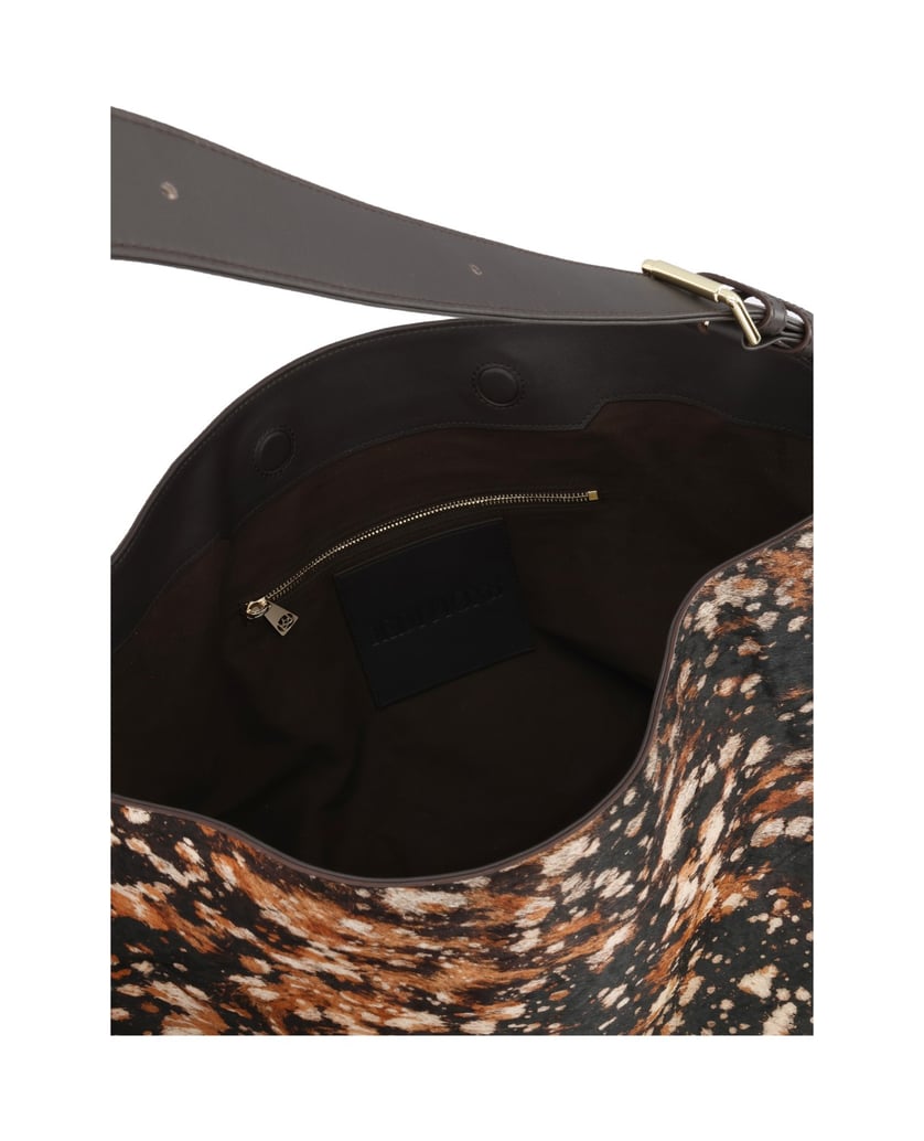 Kazar-EDITIONS-hobo-bag-in-hair-on-leather-with-a-mottled-pattern-barevná