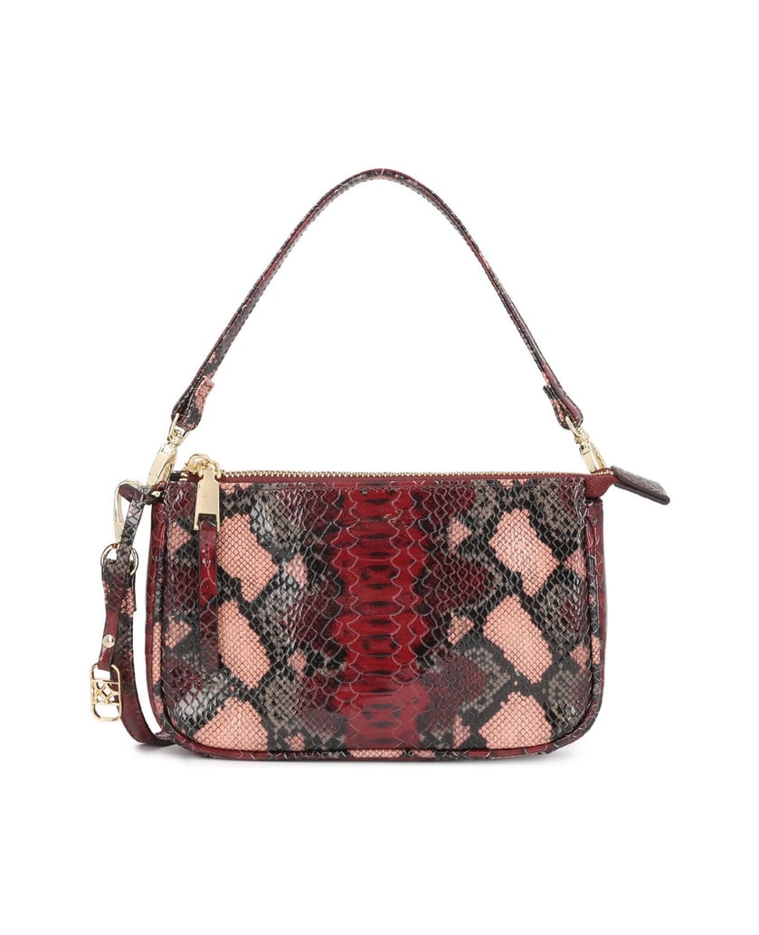 Kazar-Small-snake-pattern-bags-in-maroon-and-brown-colors-červená
