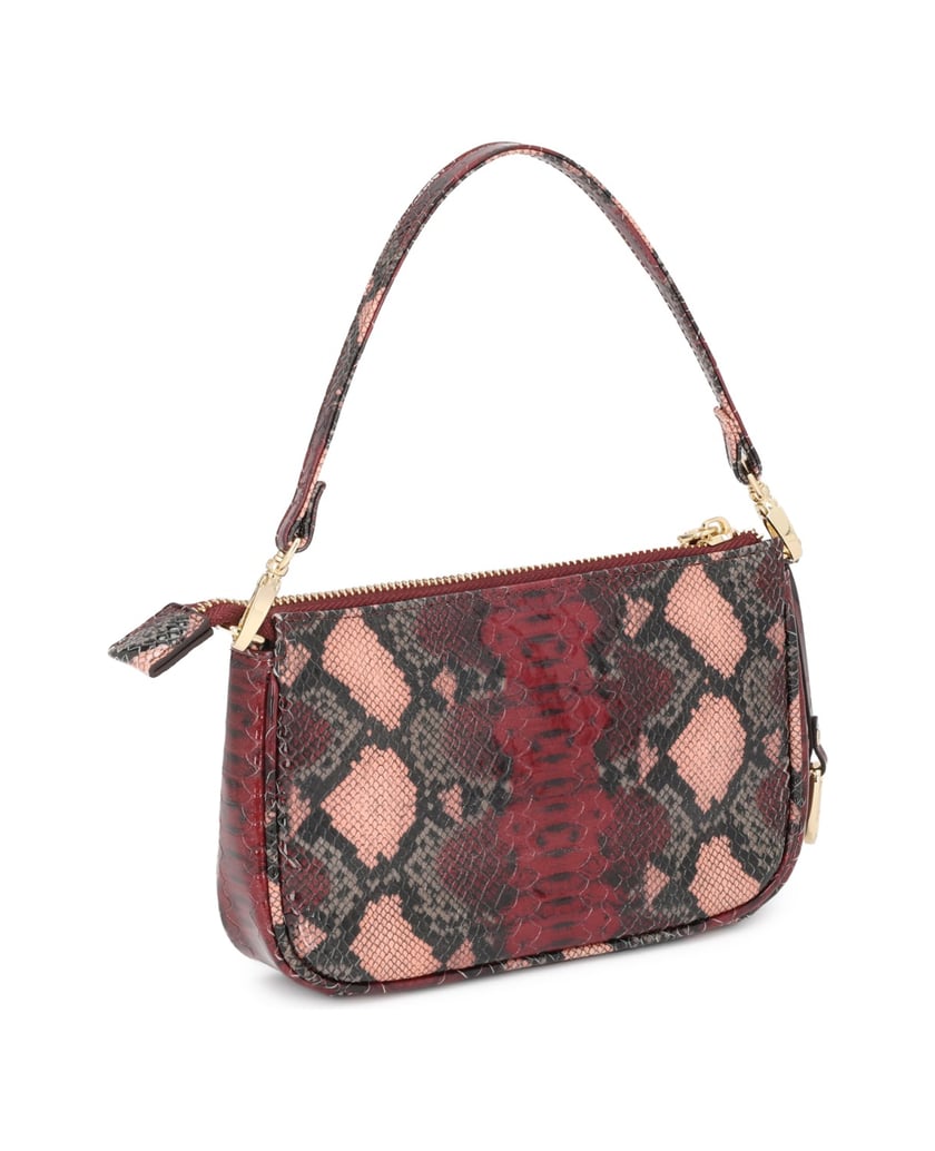 Kazar-Small-snake-pattern-bags-in-maroon-and-brown-colors-červená