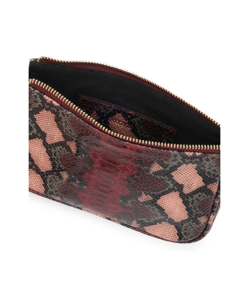 Kazar-Small-snake-pattern-bags-in-maroon-and-brown-colors-červená