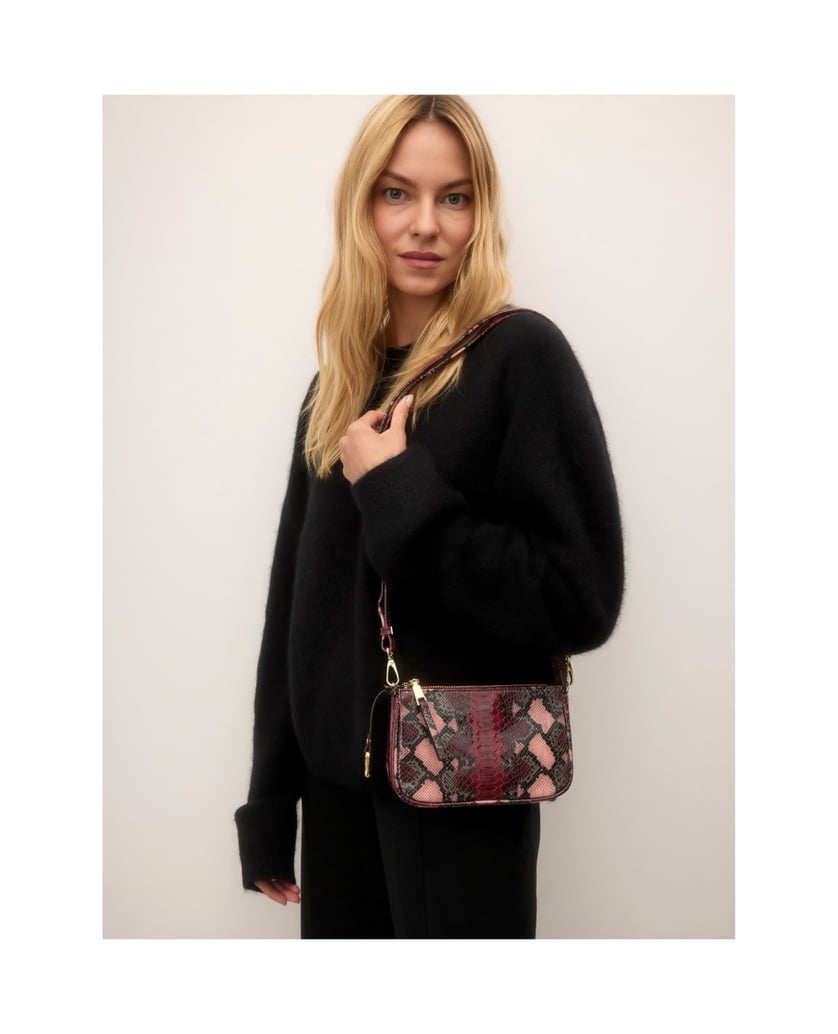 Kazar-Small-snake-pattern-bags-in-maroon-and-brown-colors-červená