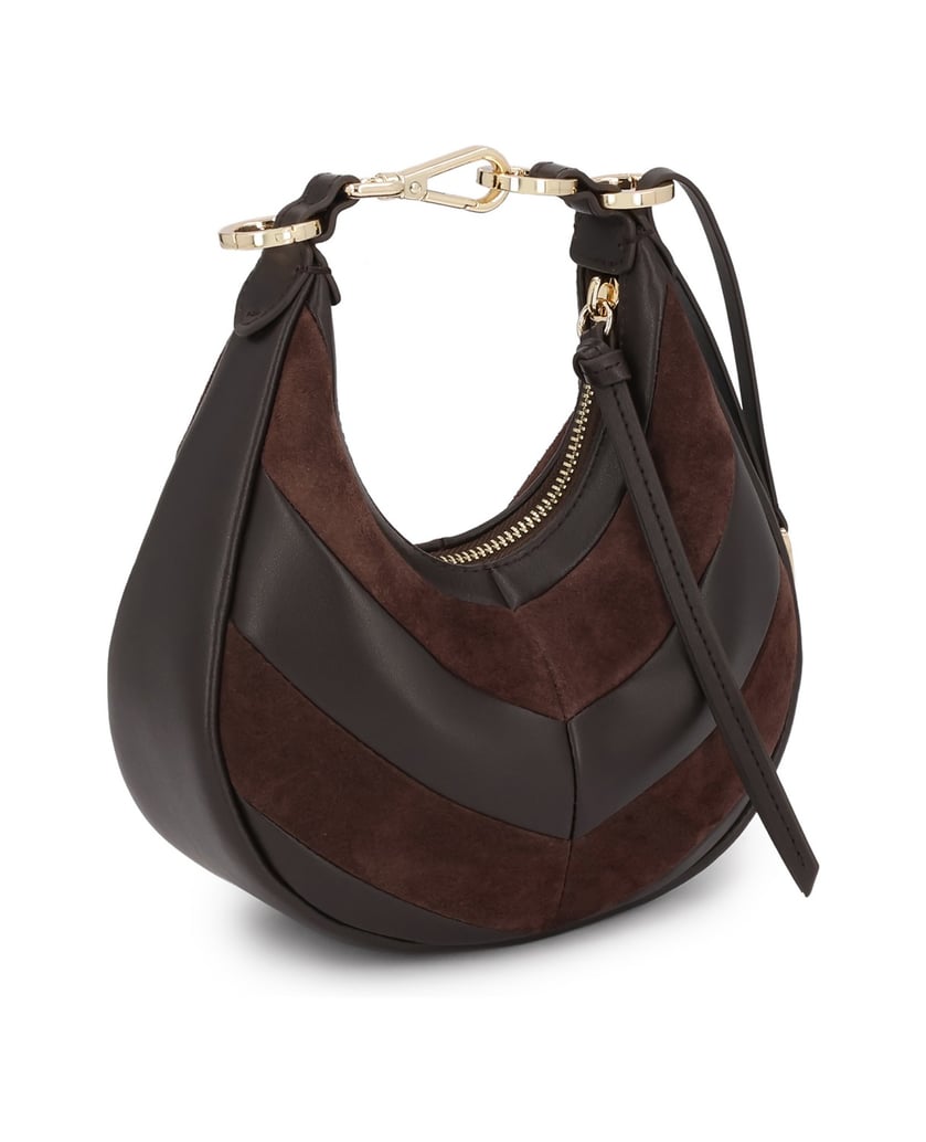 Kazar-Small-Genuine-leather-and-suede-zipper-bag-tmavá-hnedá