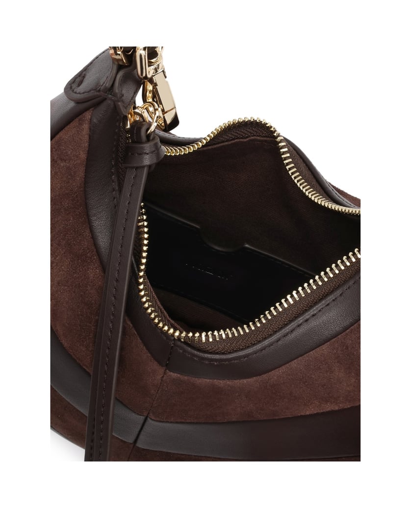 Kazar-Small-Genuine-leather-and-suede-zipper-bag-tmavá-hnedá